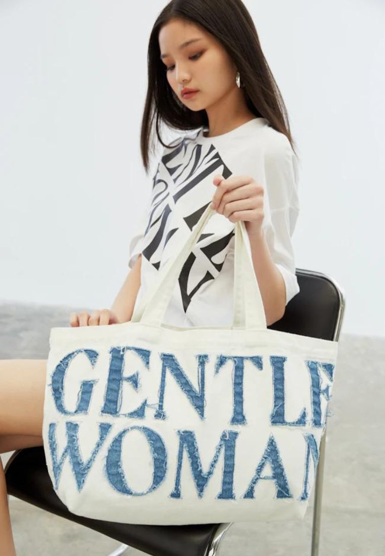 Denim Tote Bag White