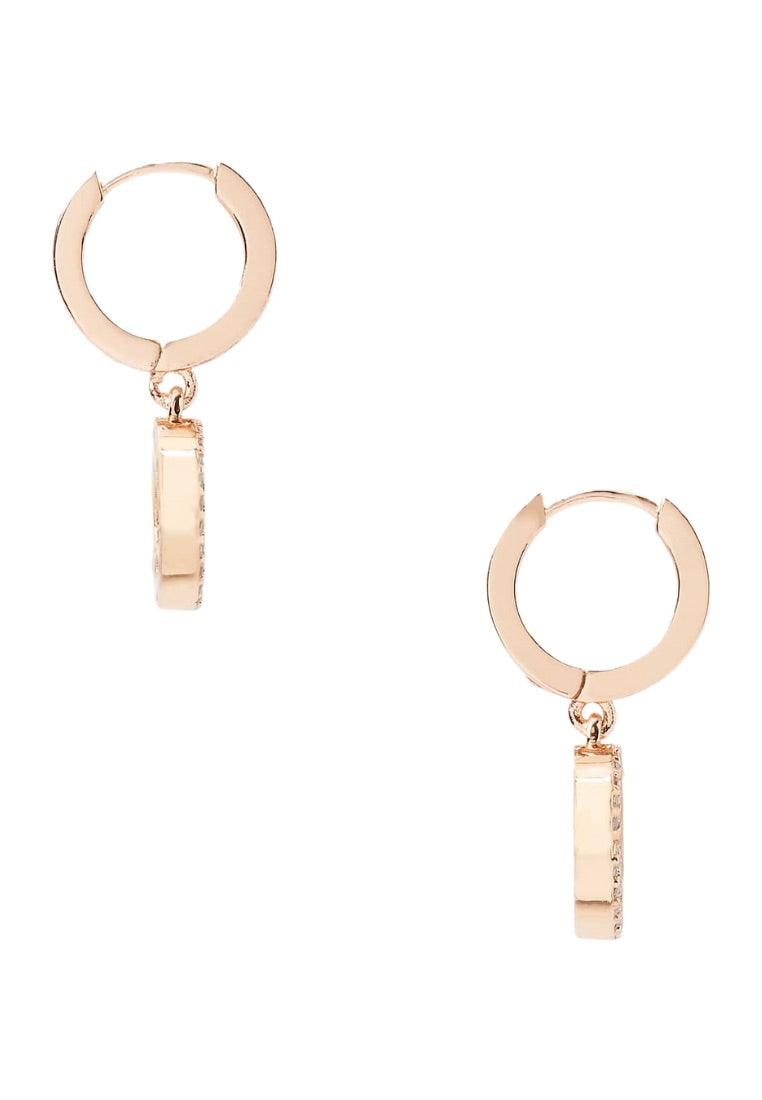 Spot The Spade Pave Huggies Rose Gold