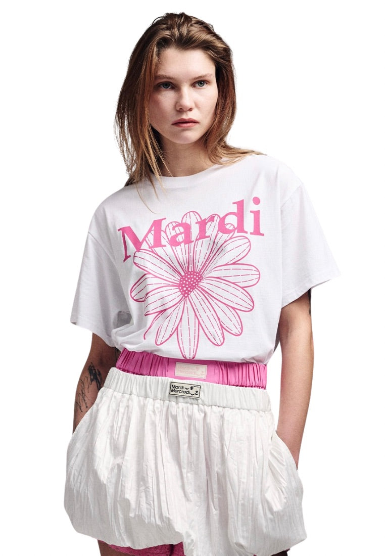 Tshirt FlowerMardi White Pink