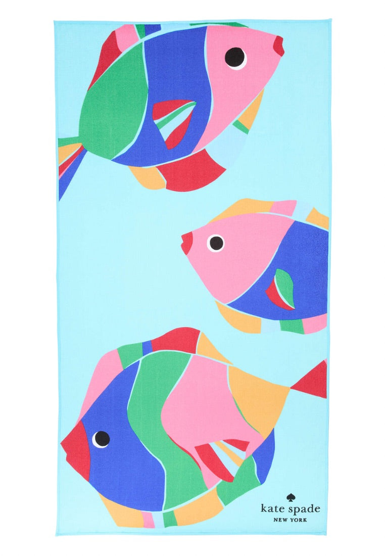 Tropical Fish Beach Towel Blue Multi