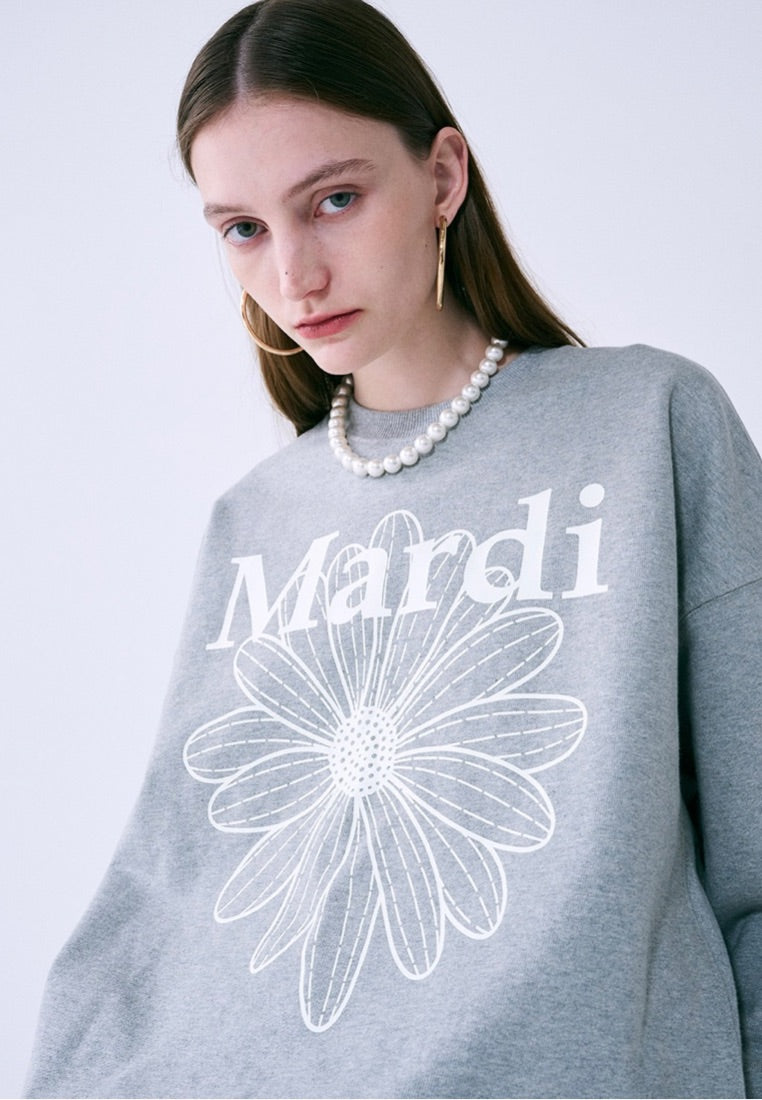 Sweatshirt Flower Mardi Grey Ivory