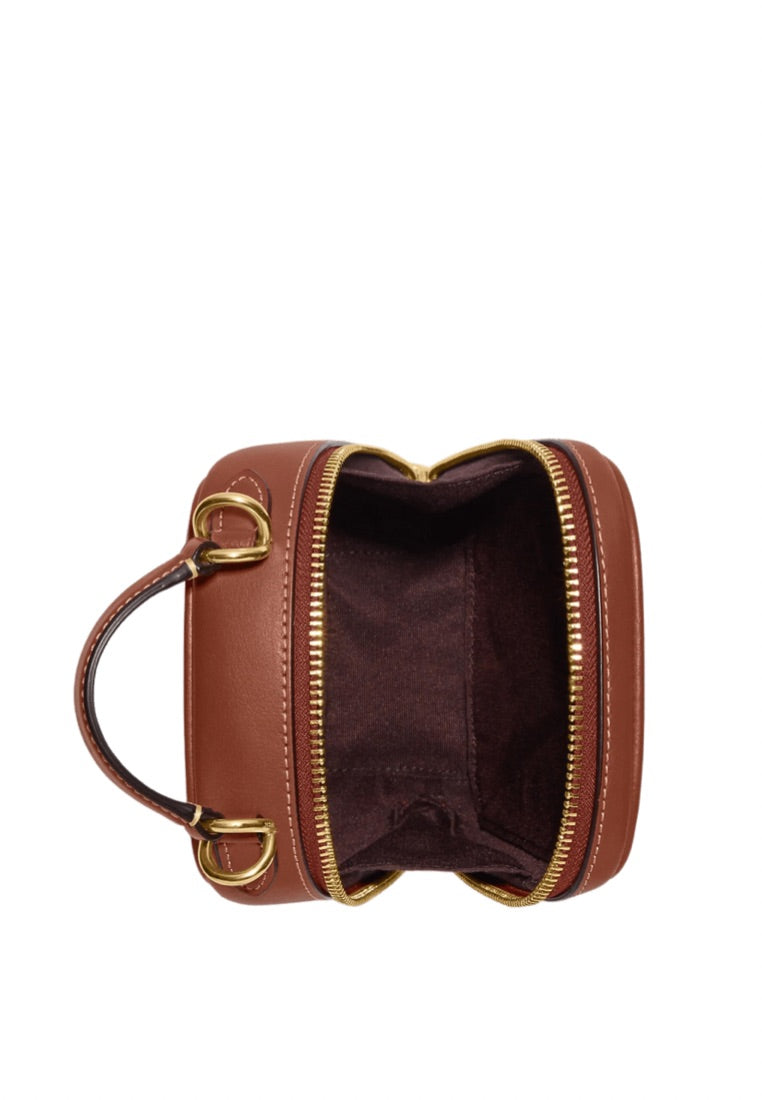 Eva Phone Crossbody In Colorblock Signature Canvas Khaki Terracotta