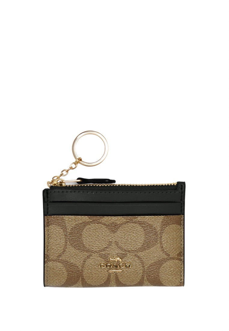 Mini Skinny Id Case In Signature Canvas Khaki Amazon Green