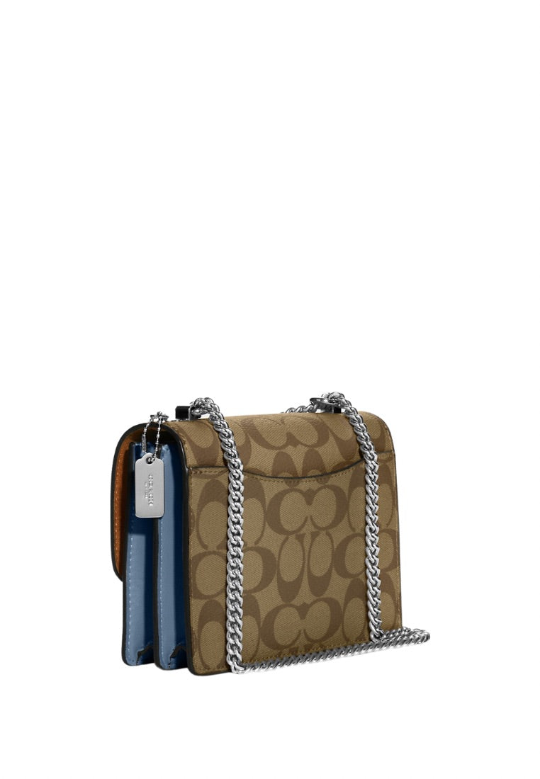 Mini Klare Crossbody In Signature Canvas Khaki Indigo