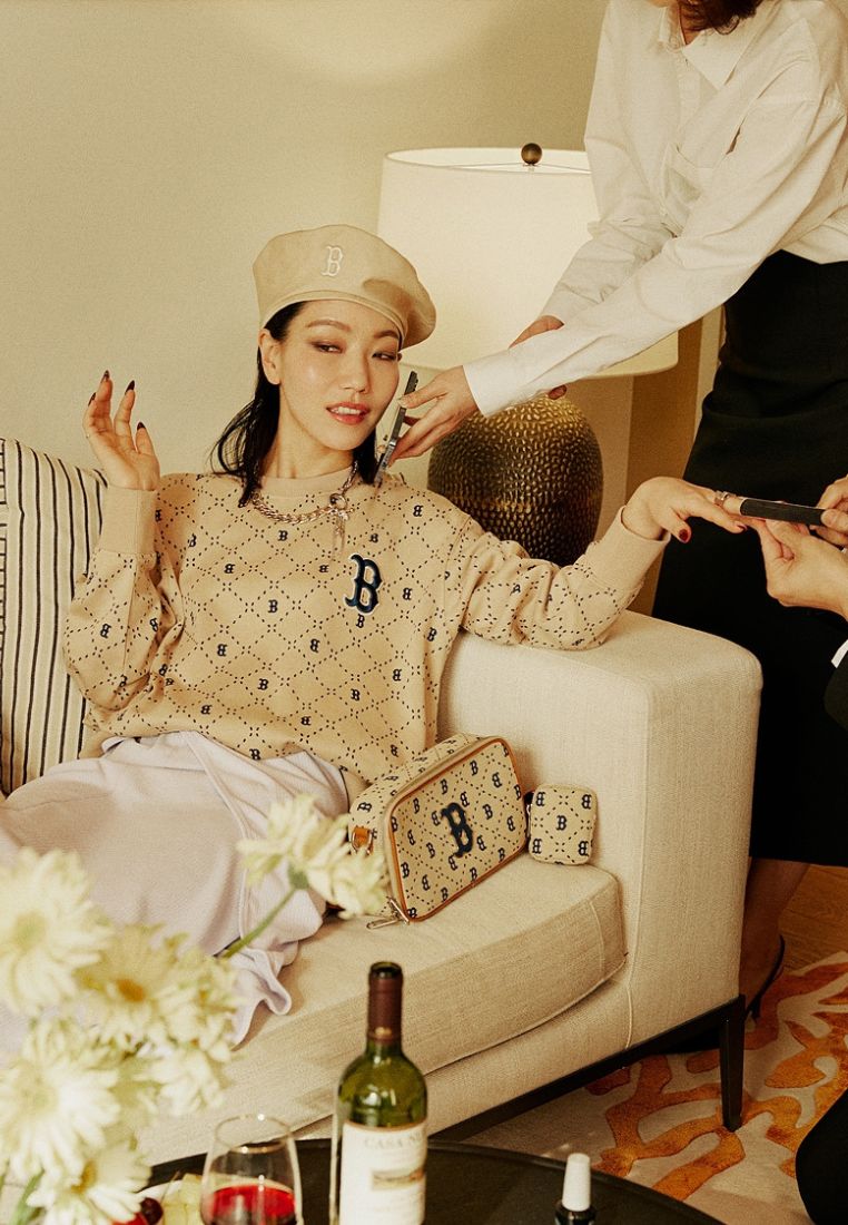 Dia Monogram Jacquard Mini Crossbag BOSTON RED SOX Light Sand