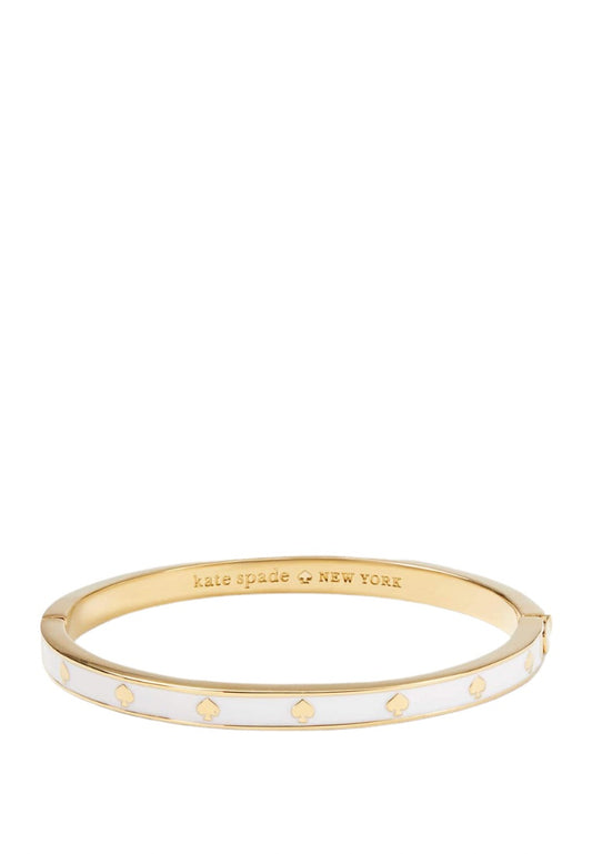 Spot The Spade Enamel Hinged Bangle White