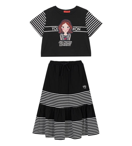 Blocking Color Skirt Set F Luna