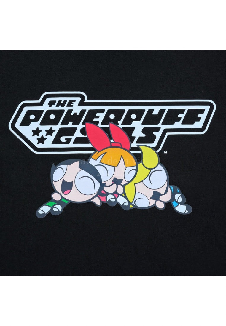 The Powerpuff Girls x Acmedelavie Logo Crop Sweatshirt Black