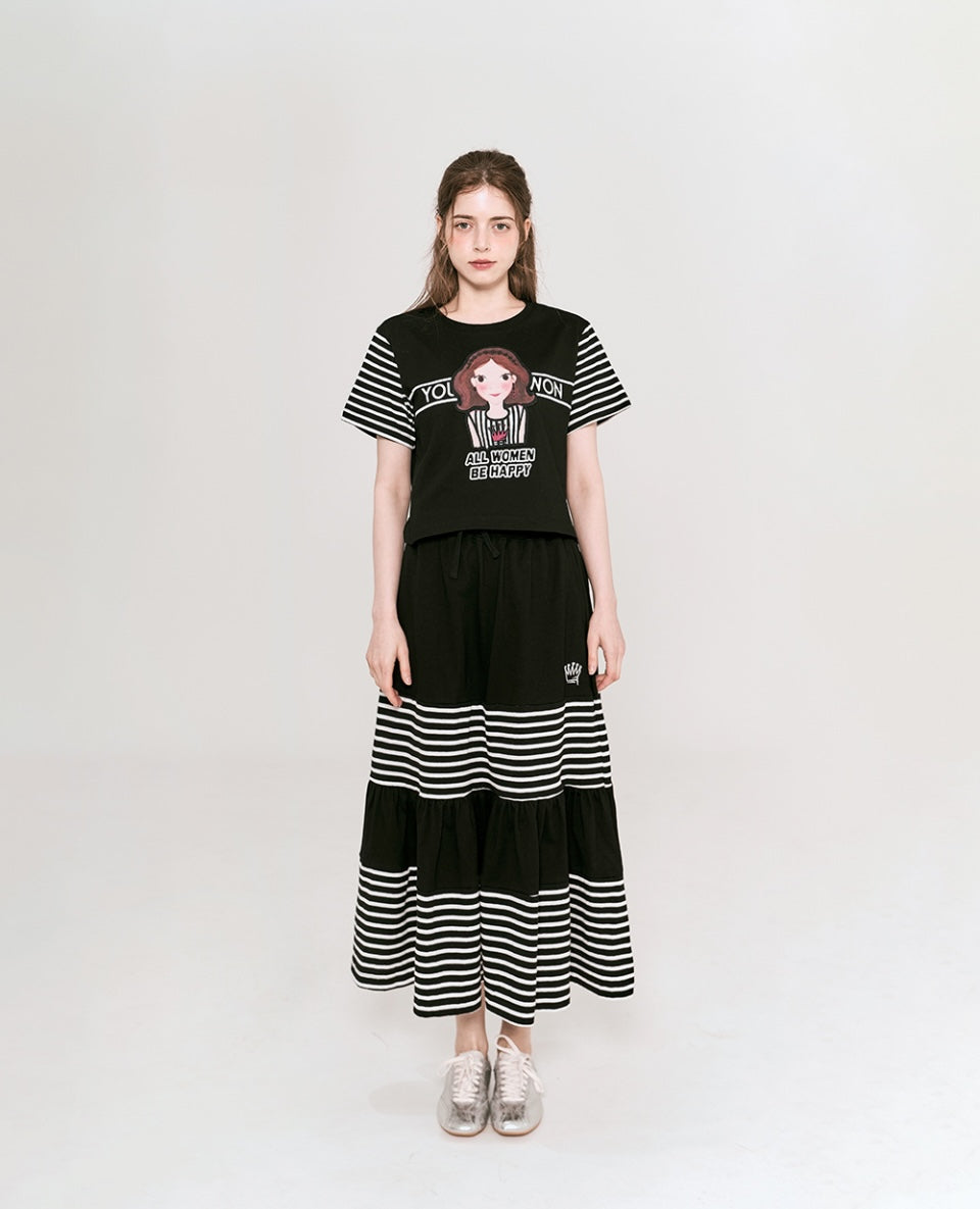 Blocking Color Skirt Set F Luna
