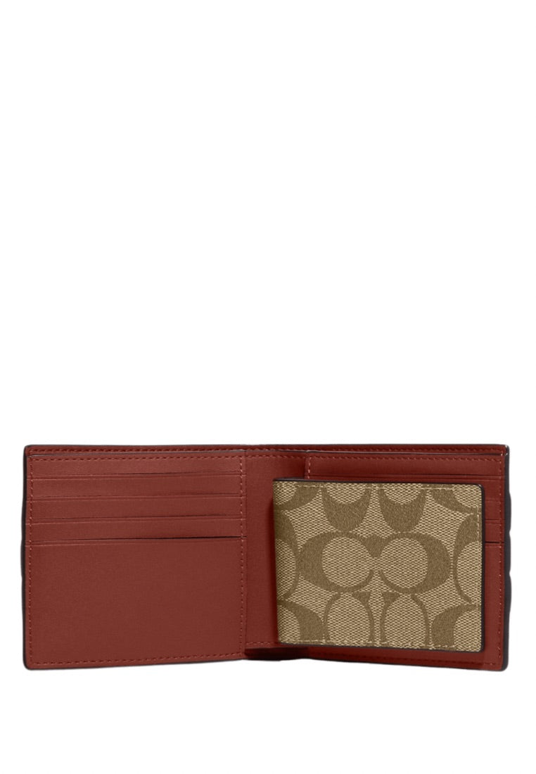 Boxed 3 In 1 Wallet Gift Set In Signature Canvas With Varsity Stripe Terracotta Multi
