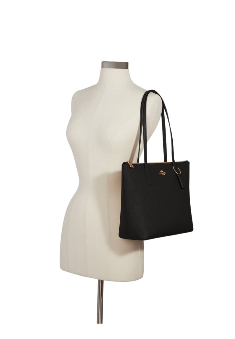 Zip Top Tote Black