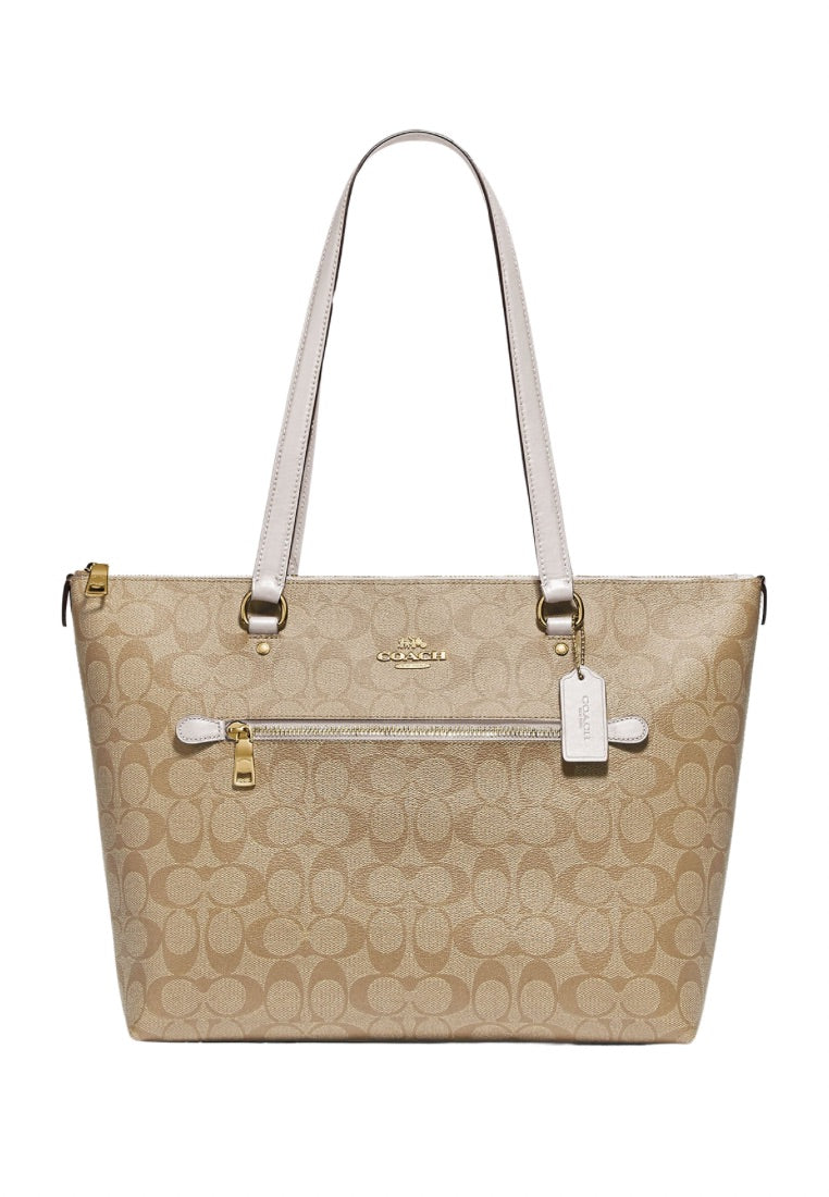 Gallery Tote In Signature Canvas Light Khaki Chalk