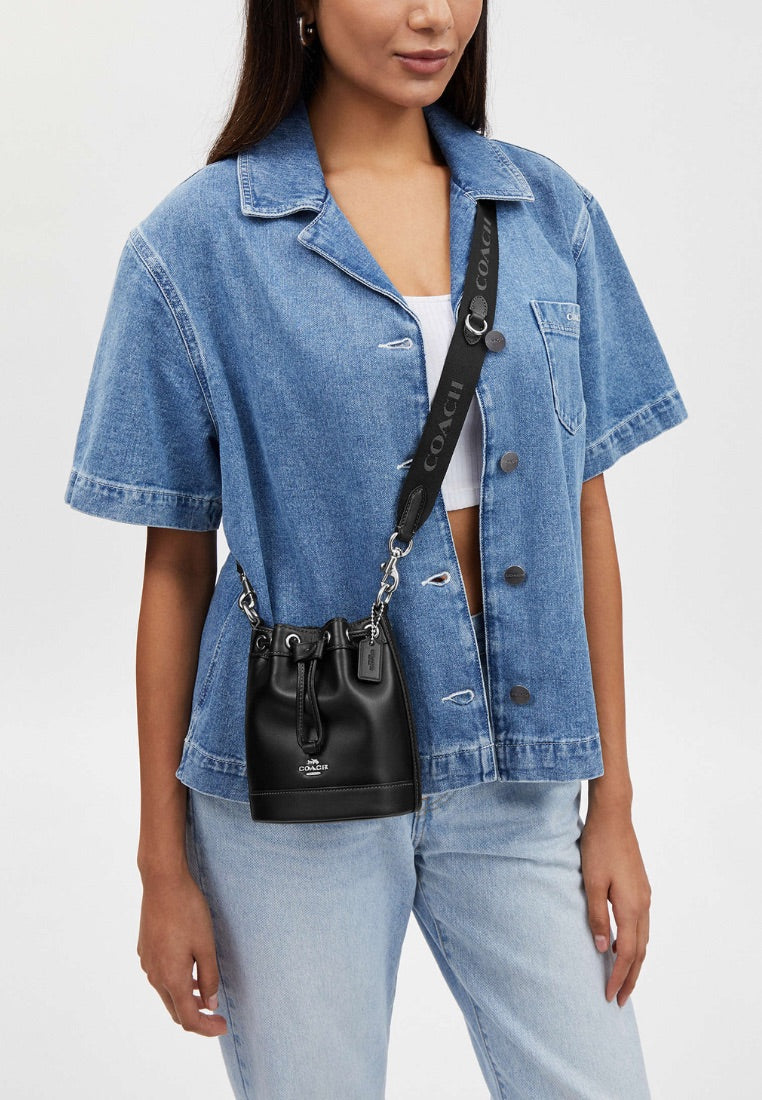 Mini Bucket Bag Silver Black