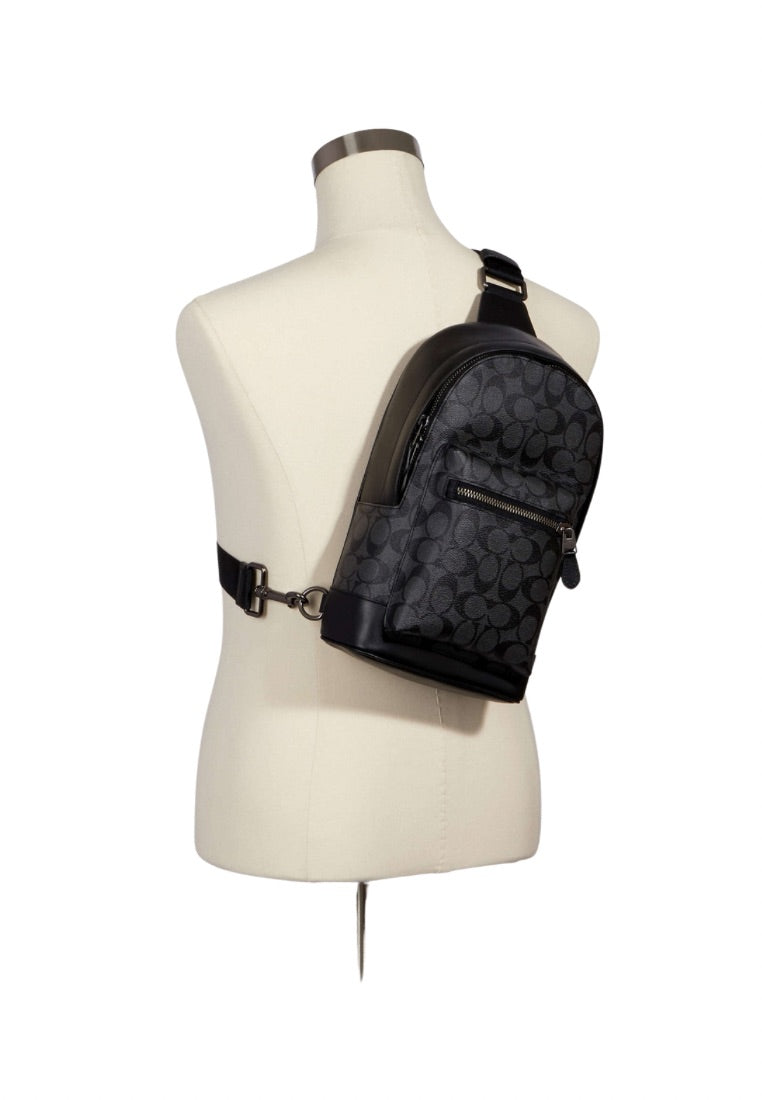 West Pack In Signature Canvas Charcoal Black