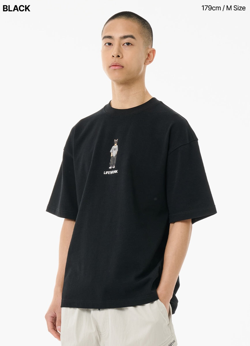 Snap Hipdog Striped T-Shirt Black
