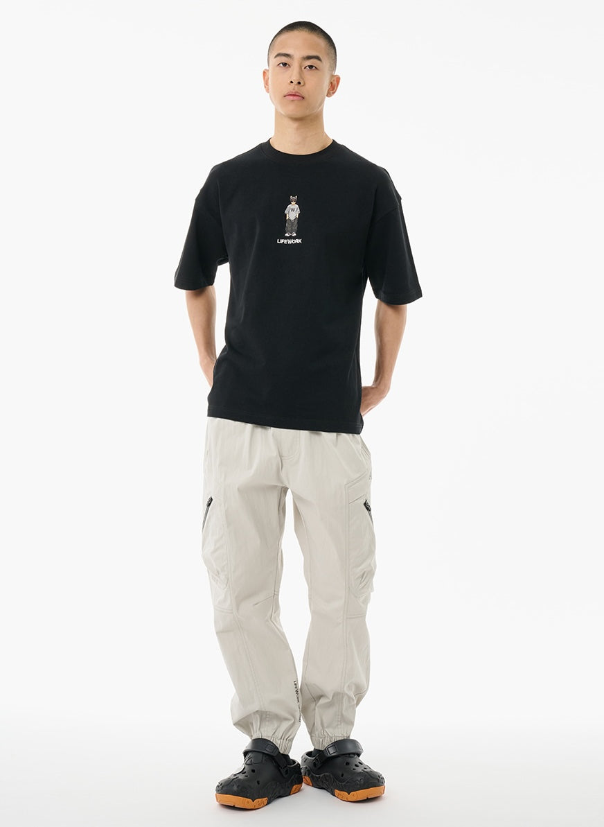 Snap Hipdog Striped T-Shirt Black