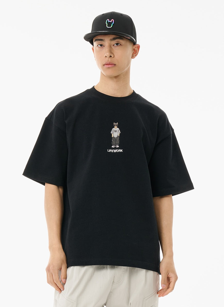 Snap Hipdog Striped T-Shirt Black