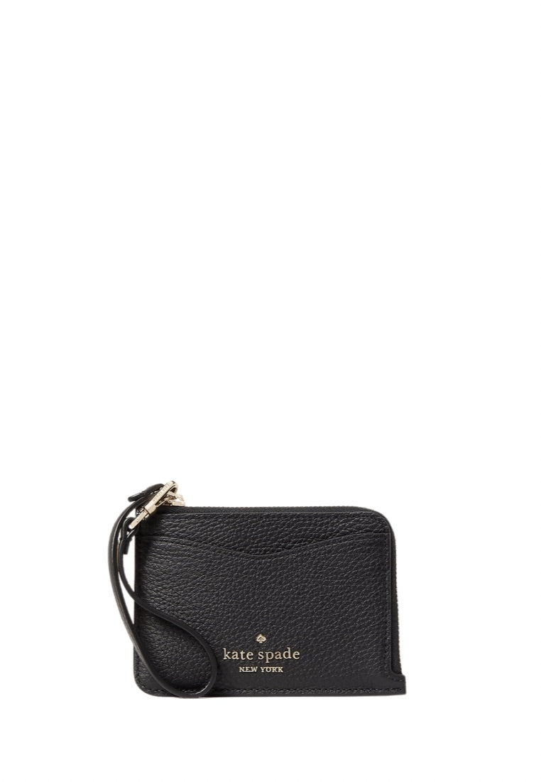 Leila Small Card Holder Wristlet Black