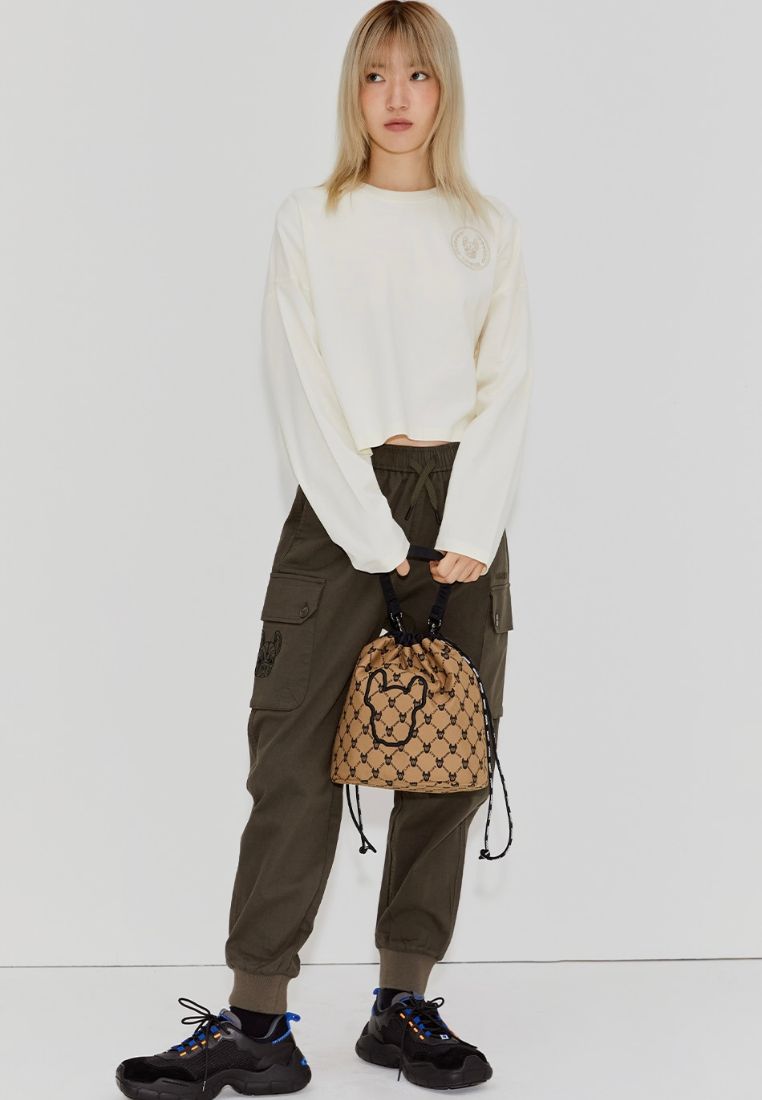 Jacquard Reversible Bucket Bag Pattern Beige