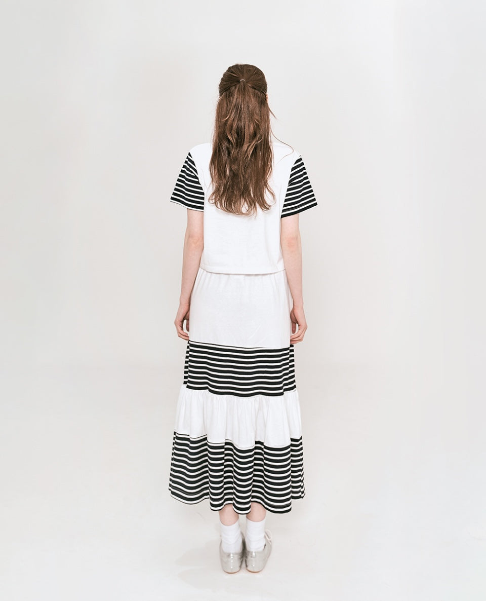 Blocking Color Skirt Set F Ria