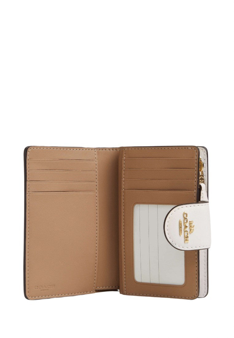 Medium Corner Zip Wallet In Signature Canvas With Floral Print Light Khaki Chalk Multi