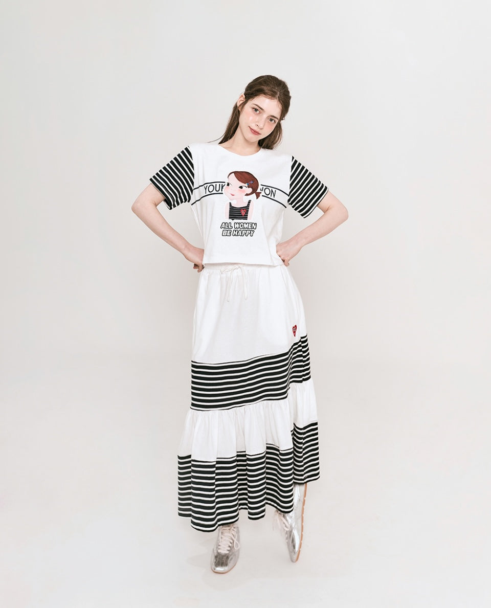 Blocking Color Skirt Set F Ria