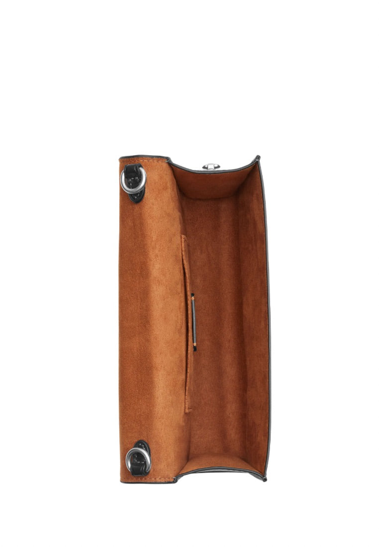 Flap Clutch Crossbody Silver Black