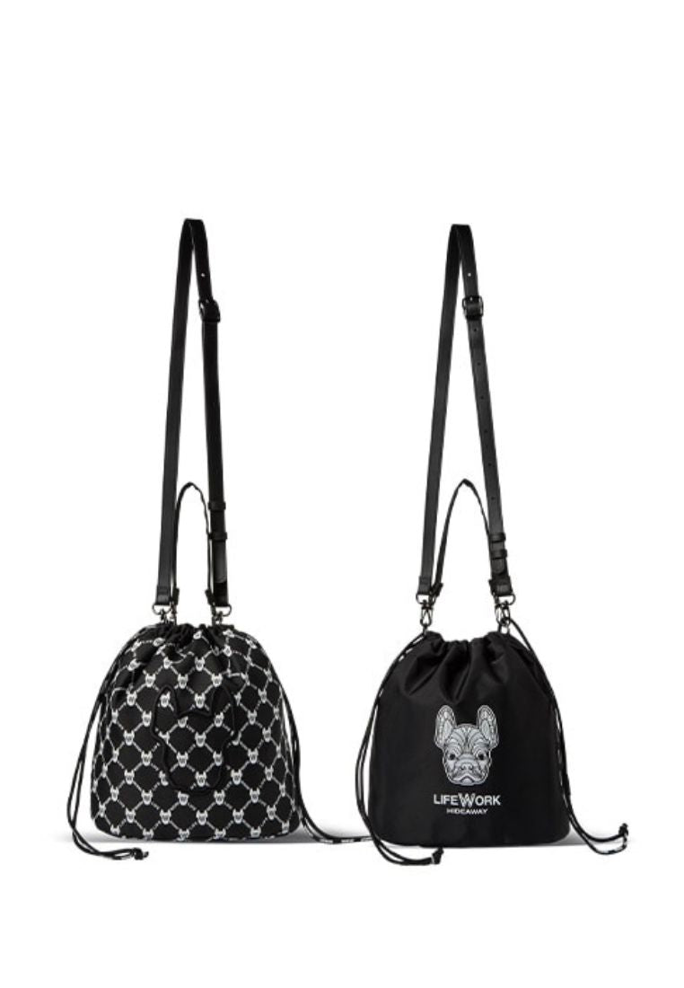 Jacquard Reversible Bucket Bag Pattern Black