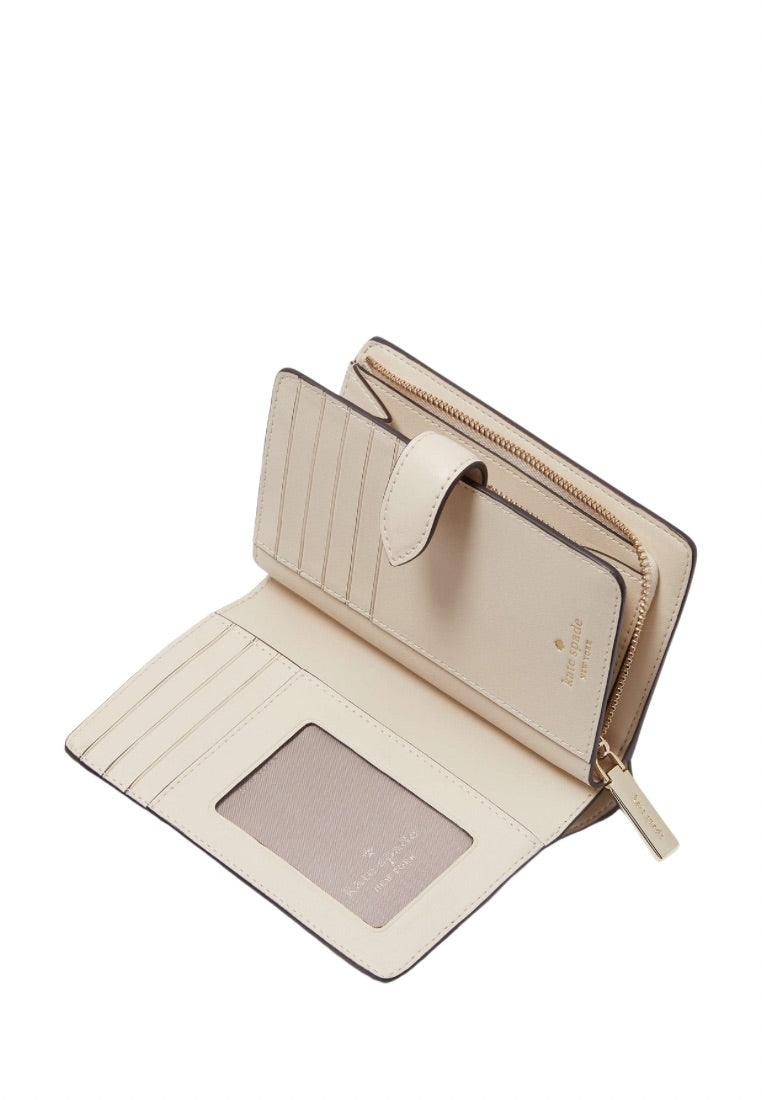 Signature Spade Flower Medium Compact Bifold Wallet Dark Mushroom Cap Multi