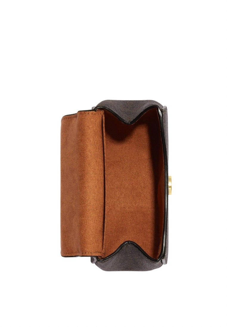 Morgan Card Case On A Chain In Signature Canvas Brown Black