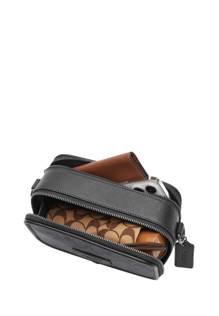 Wyatt Crossbody In Signature Canvas Charcoal Black