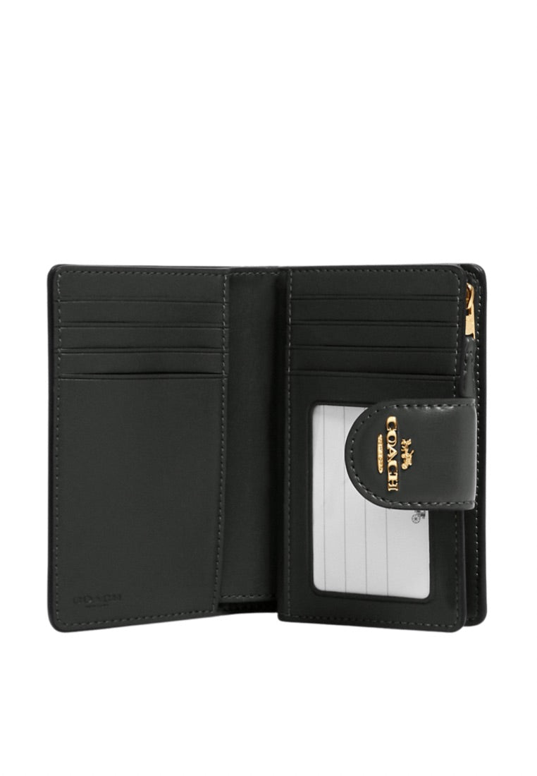 Medium Corner Zip Wallet In Signature Canvas Khaki Amazon Green