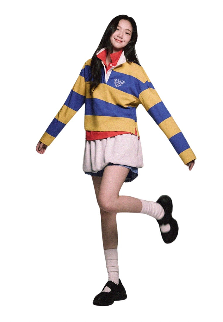 Rugby Shirt Stripe Alumni Classique Mustard Blue