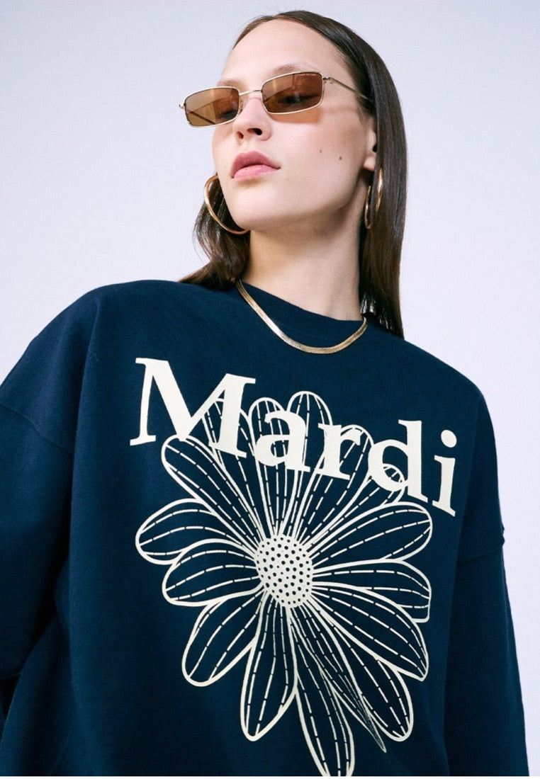 Sweatshirt Flower Mardi Navy Cream