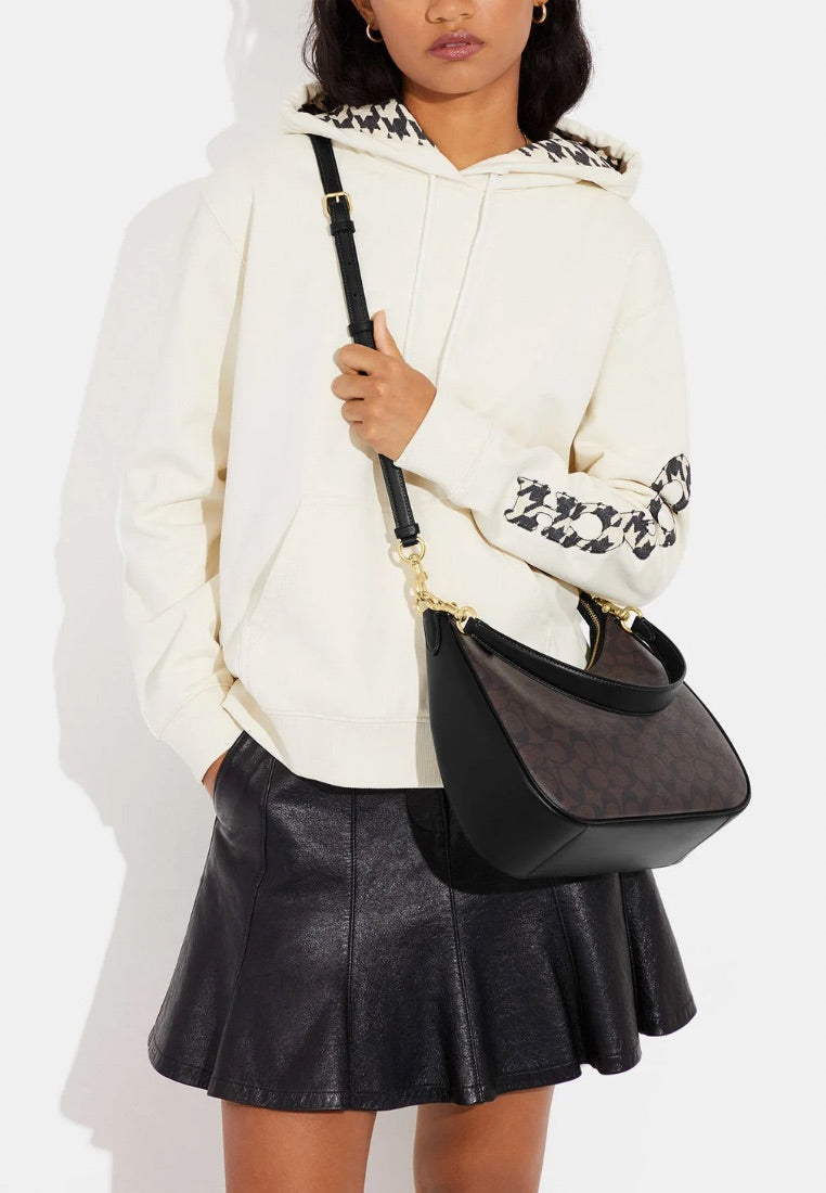 Teri Hobo In Signature Canvas Brown Black