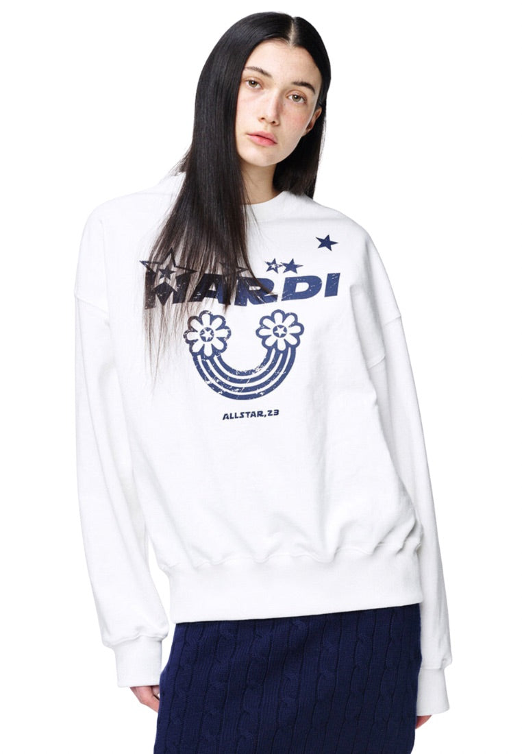 Sweatshirt Rainbow Crack White Navy