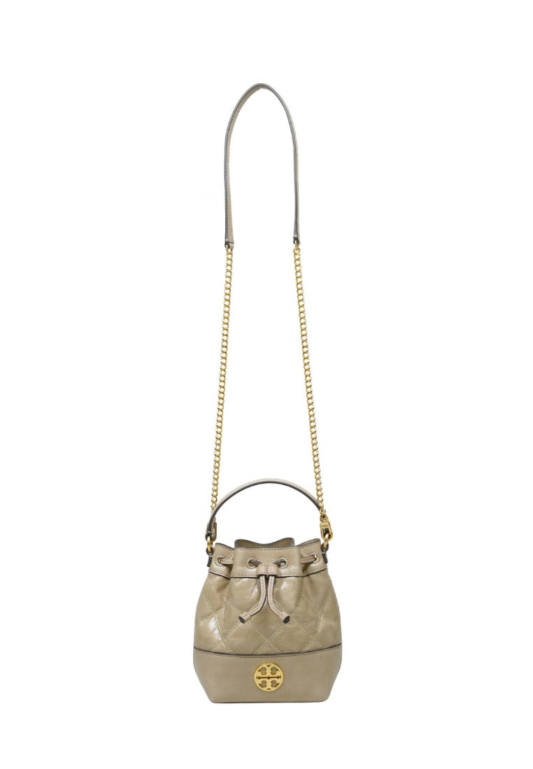Willa Glazed Mini Bucket Bag Almond Flour