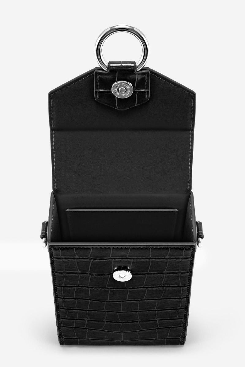 Lola Chain Phone Case - Black Croc
