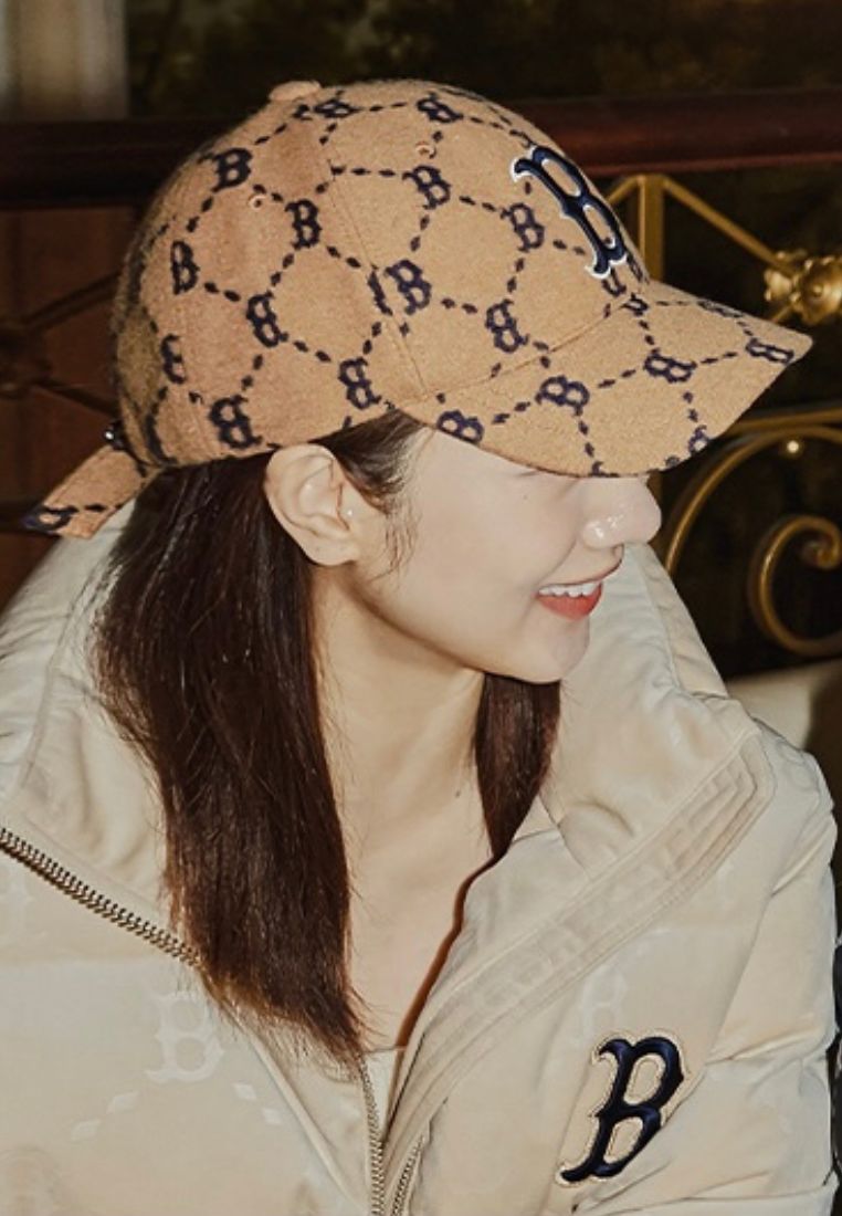 Dia MONOGRAM Wool Structured Ball Cap BOSTON REDSOX beige