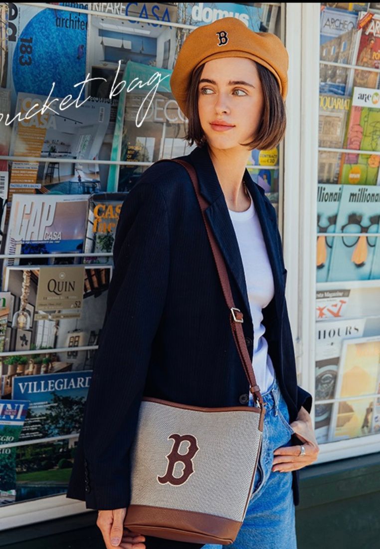 Basic Big Logo Canvas Bucket Bag BOSTON REDSOX dark brown