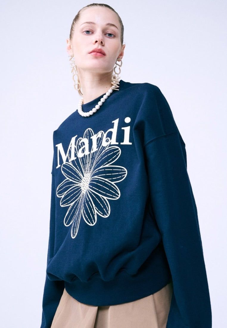 Sweatshirt Flower Mardi Navy Cream