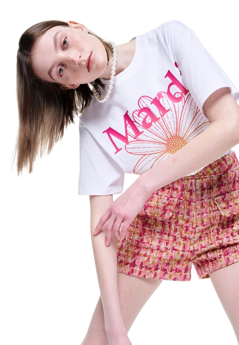 Tshirt FlowerMardi Gradation White Pink