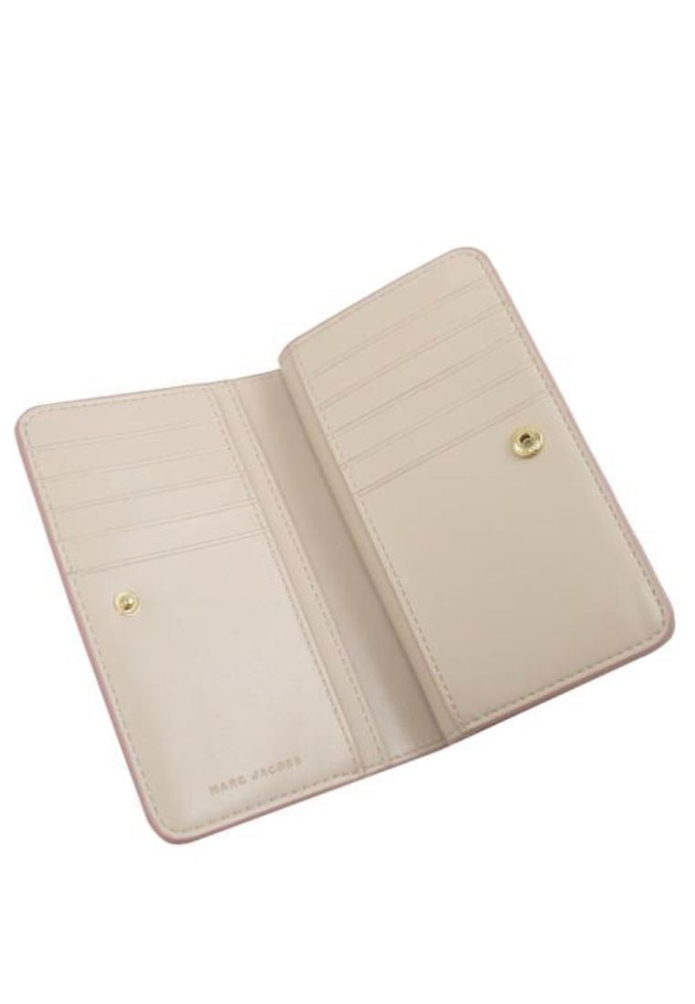 Topstitched Compact Zip Wallet Peach Whip