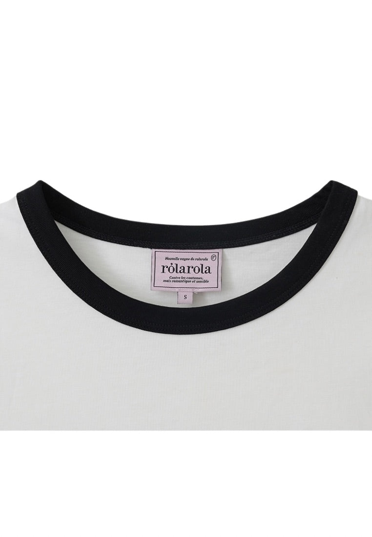 Maison De Rola Ringer T-Shirt White Black
