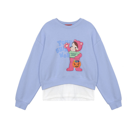 Hemline Layered Sweatshirt F Costume Ria