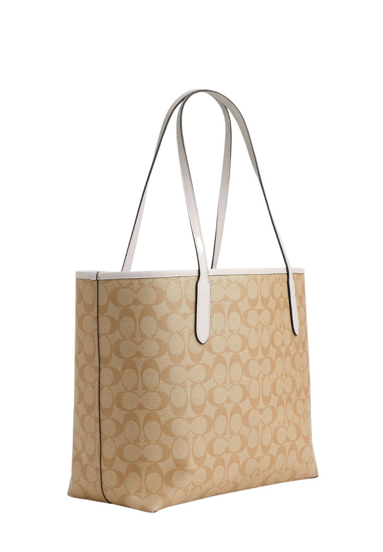 City Tote In Signature Canvas With Heart Print