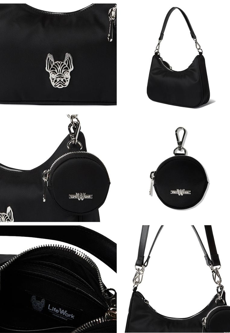 Jacquard Monogram Hobo Bag Black