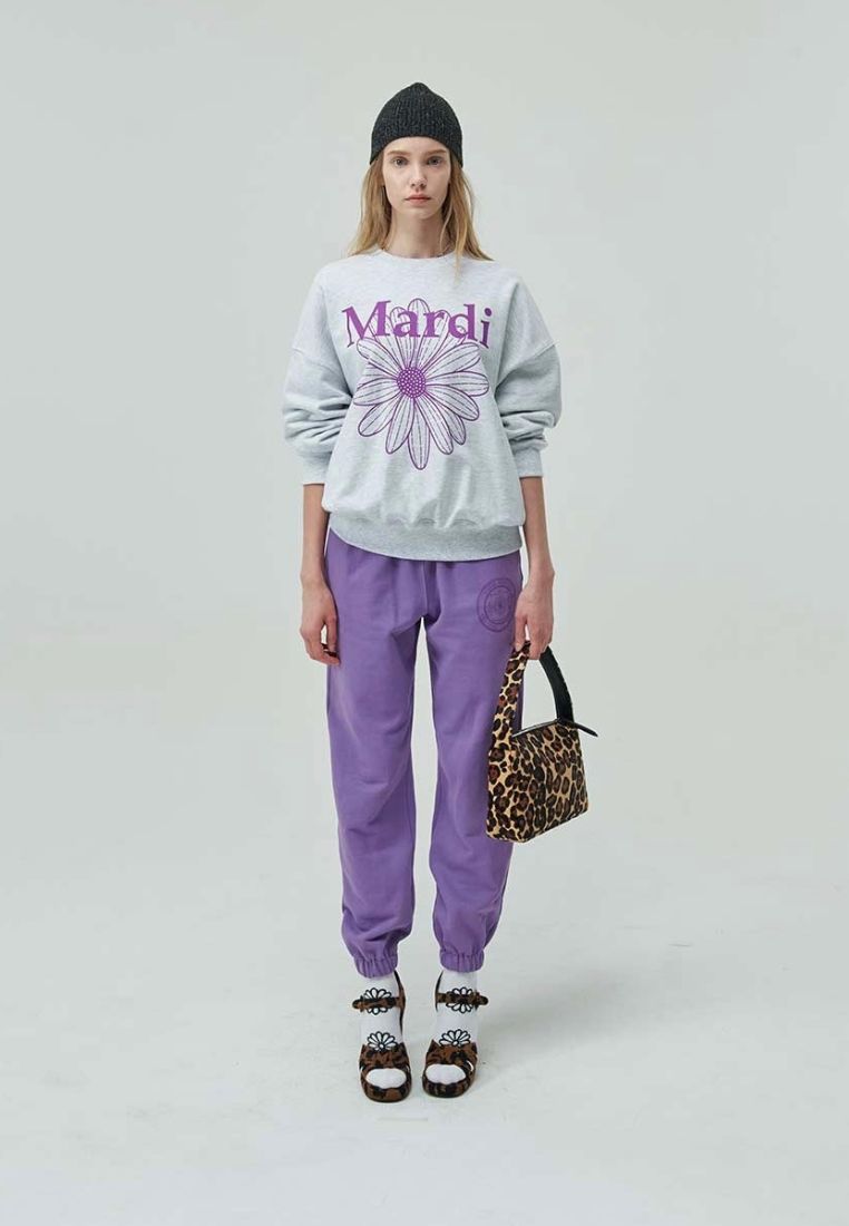Sweatshirt Flower Mardi Heather Purple