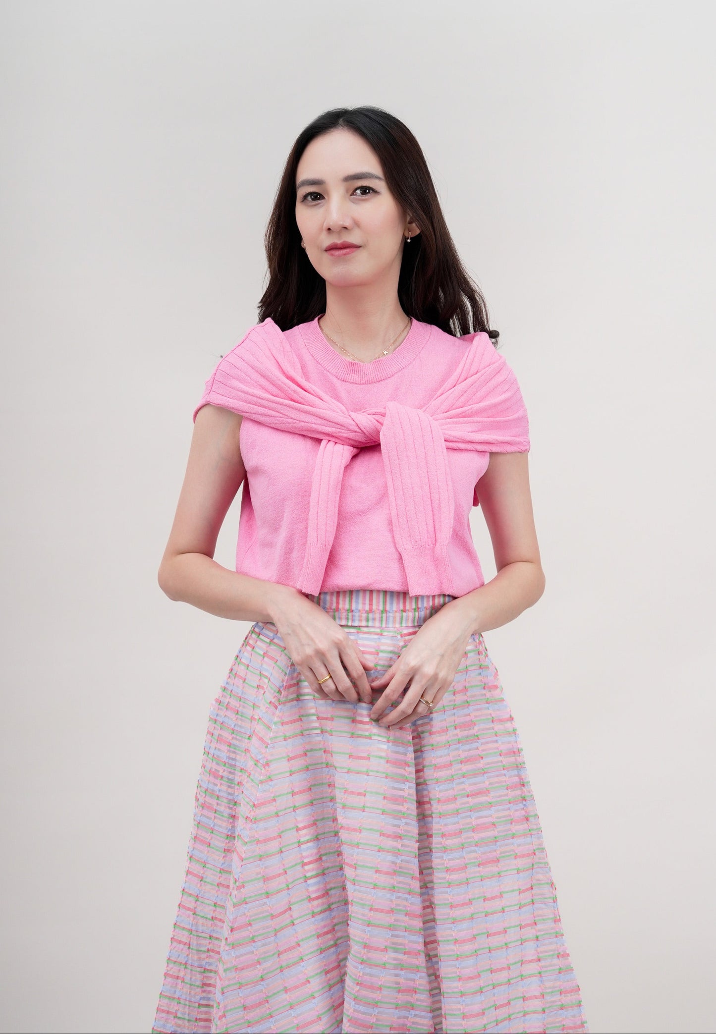 2 Way Cape Layered Knit