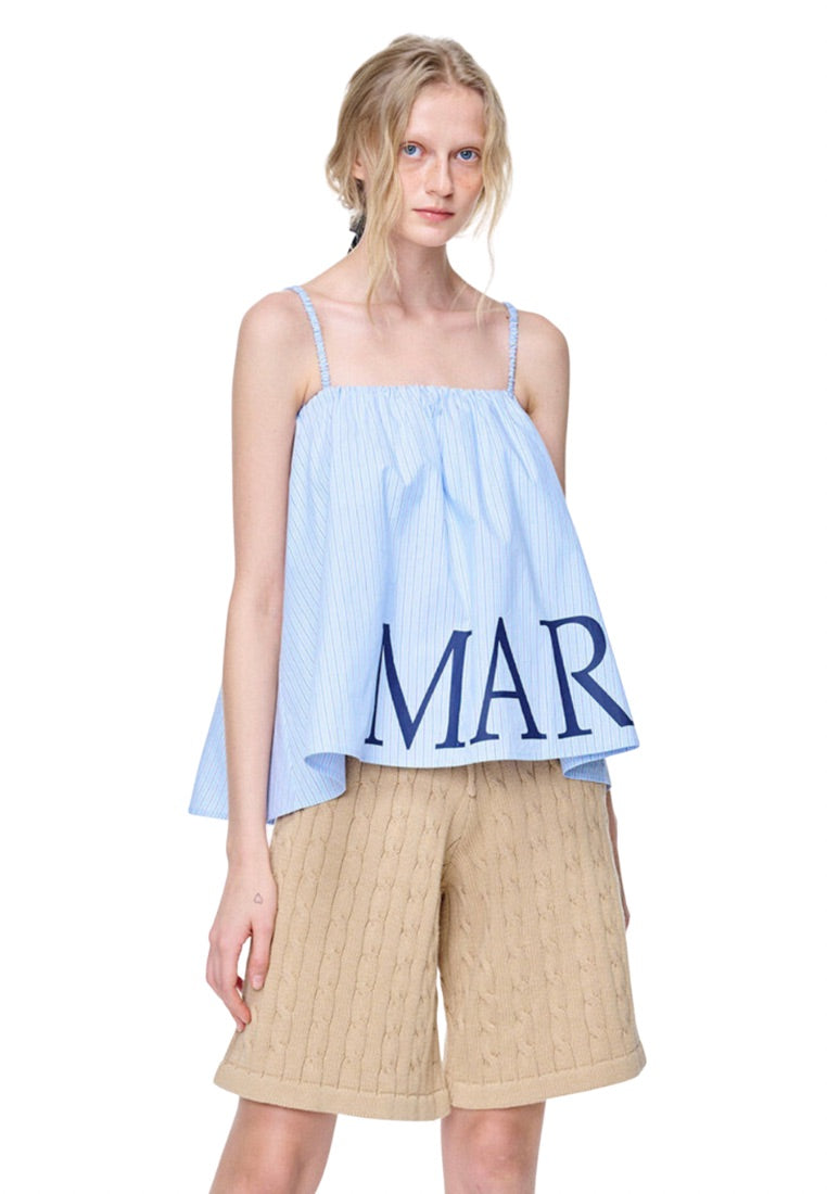 Volume Top Stripe Scrunch Strap Sky Navy